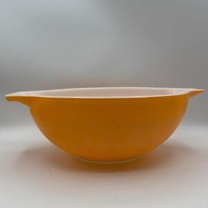 Vintage Pyrex Golden Daisy Cinderella Mixing Bowl Orange White USA